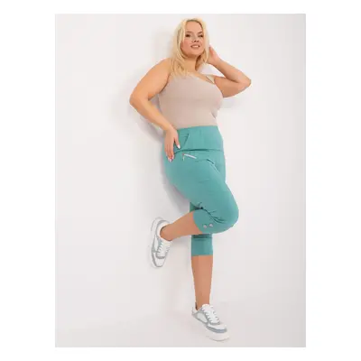 Mint 3/4 oversized pants with elastic waistband