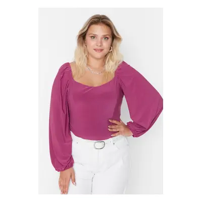 Trendyol Curve Plus Size Blouse - Pink - Regular fit