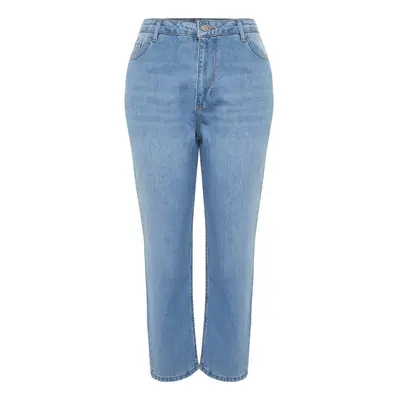 Trendyol Curve Light Blue High Waist Mom Fit Jeans