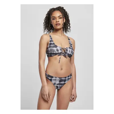 Women's lace-up bikini black/white