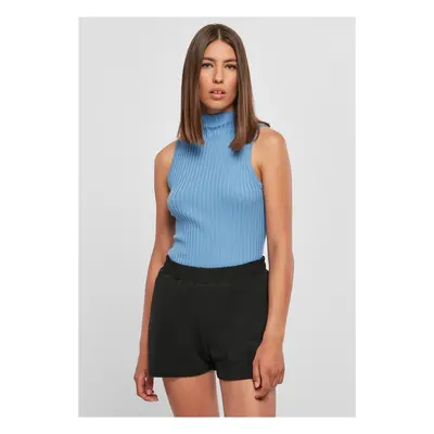 Women's ribbed sleeveless knit horizontally blue