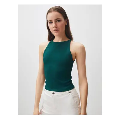 Jimmy Key Green Halter Neck Sleeveless Basic Undershirt