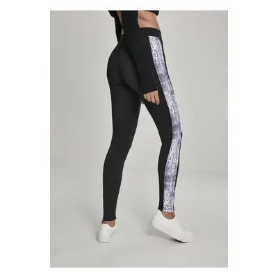 Women's leggings with striped blk/snake pattern