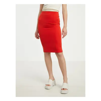 Women's red pencil skirt CAMAIEU