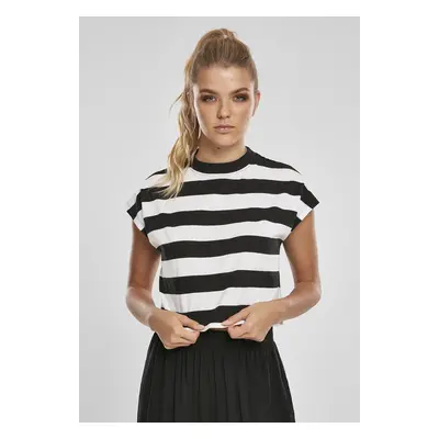 Women's T-shirt Stripe Short Tee black/white