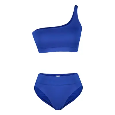 Trendyol Saxe Blue One-Shoulder High Waist Regular Bikini Set