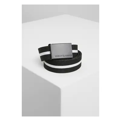 Canvas belts black white stripe/black