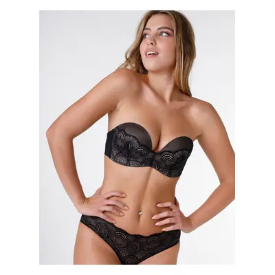 WONDERBRA ULTIMATE LACE STRAPLESS BRA - Women's Strapless Lace Bra - Black