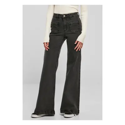 Women's Vintage Flared Denim Jeans - Black