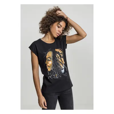 Women's T-shirt Bob Marley Lion Face black