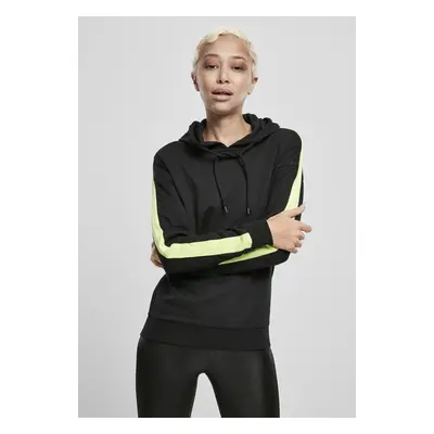 Women's Neon Hooded Shoulder Sweatshirt Black/Electric Lime