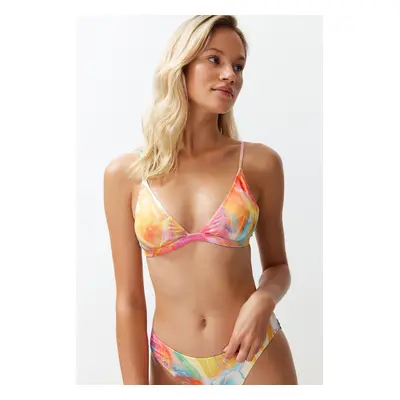 Trendyol Abstract Pattern Triangle Bikini Top