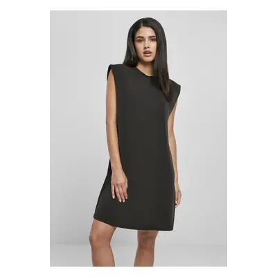 Women's dress with padded shoulders black