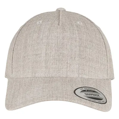 YP CLASSICS 5-PANEL PREMIUM COVERED CAP HEATHER GREY SNAPBACK CAP