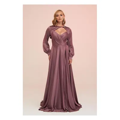 Carmen Lavender Foil Bolero Slit Long Evening Dress