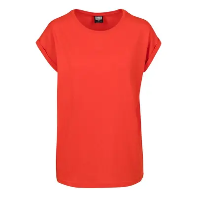 Women's T-shirt with extended shoulder blood orange