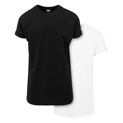 Pre-Pack Long Shaped Turnup Tee 2-pack black+white