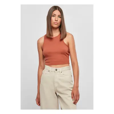 Women's Terracotta Cropped Rib Top