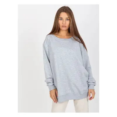 Grey basic sweatshirt without oversize hood