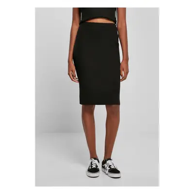 Women's ribbed midi skirt black