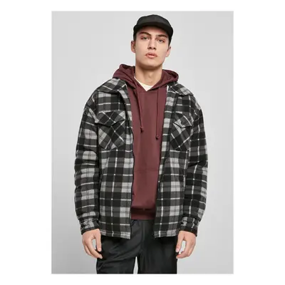 Plaid Teddy Lined Shirt Jacket Black/White