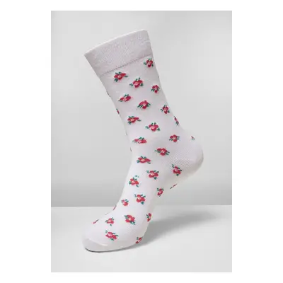 Floral Socks Made of Recycled Yarn 3-Pack Grey+Black+White