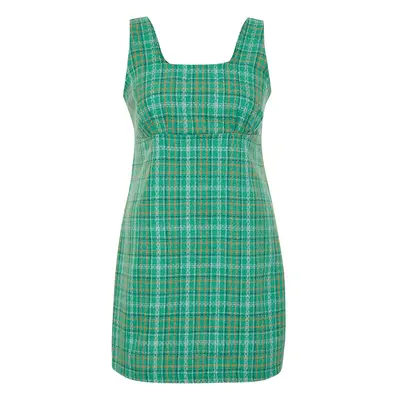 Trendyol Curve Green Tweed Woven Plus Size Dress