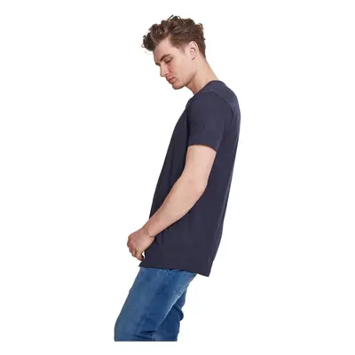 Shaped long T-shirt in a navy design