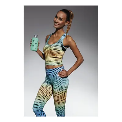 Bas Bleu Crop top WAVE-TOP sporty with colourful print