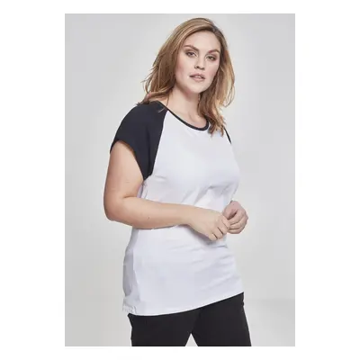 Women's contrasting raglan T-shirt white/black