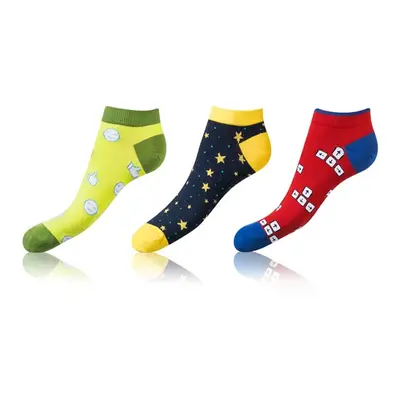 Bellinda CRAZY IN-SHOE SOCKS 3x - Modern color low crazy socks unisex - yellow - green - blue