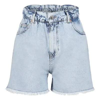 Trendyol Light Blue Elastic Waist Denim Shorts & Bermuda