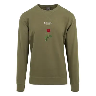 Lost Youth Rose Crewneck Olive