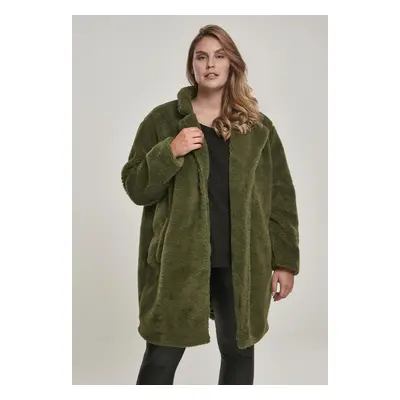 Women's Oversized Sherpa Coat Olive