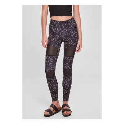 Women's Tech Mesh Leggings AOP blackflower