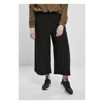 Women's wide viscose culotte black