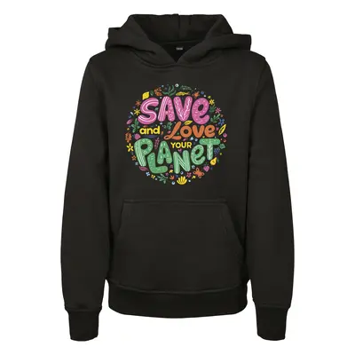 Kids Save And Love Hoody Black