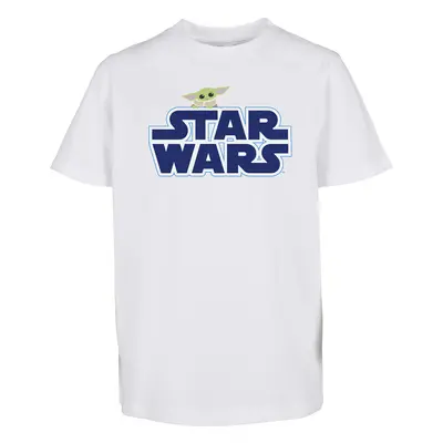 Children's T-shirt with blue Star Wars logo white