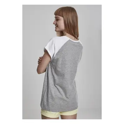 Women's contrasting raglan T-shirt grey/white