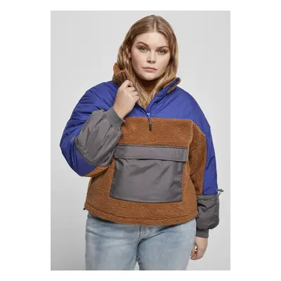 Women's Sash Three-Color Tug Jacket Caramel/Blue-Purple