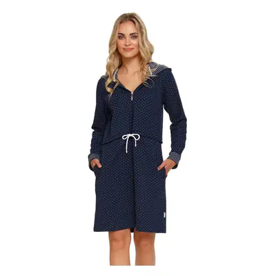 Doctor Nap Woman's Bathrobe SMZ.5241 Navy Blue