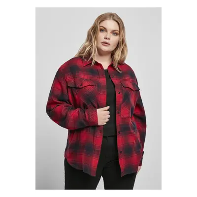 Women's Check Overshirt Navy Blue/Red