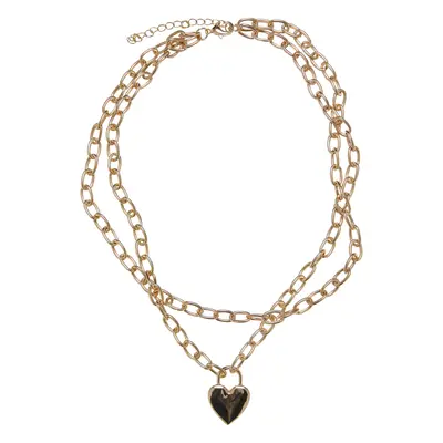 Necklace with heart padlock - golden color