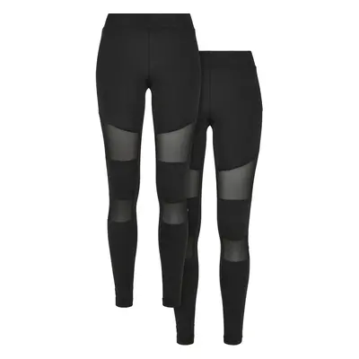 Women's Tech Mesh Leggings 2-Pack Black+Black