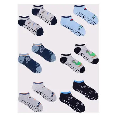 Yoclub Kids's Boys' Ankle Socks Patterns Colours 6-Pack