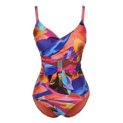 Trendyol Abstract Patterned Double Breasted Tie Hipster Swimsuit