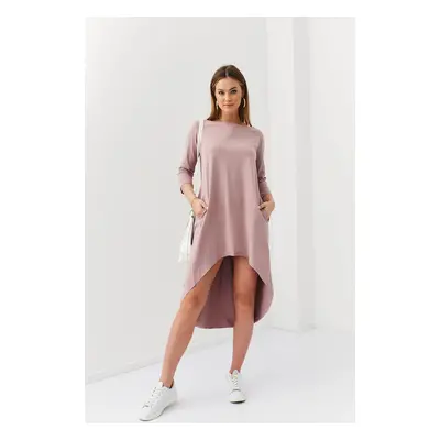 Asymmetrical oversize cappuccino dress