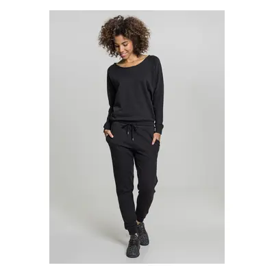 Terry women's long-sleeved jumpsuit in black