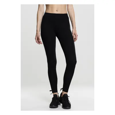 Women's lace-up leggings - black