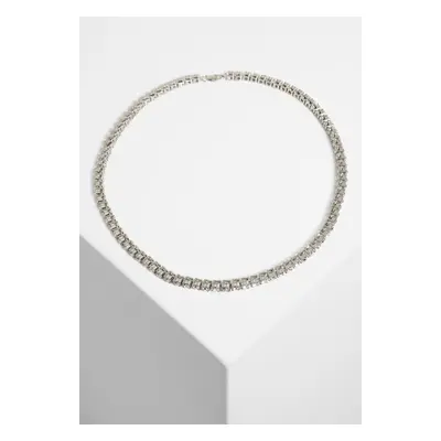 Necklace with rhinestones - silver color